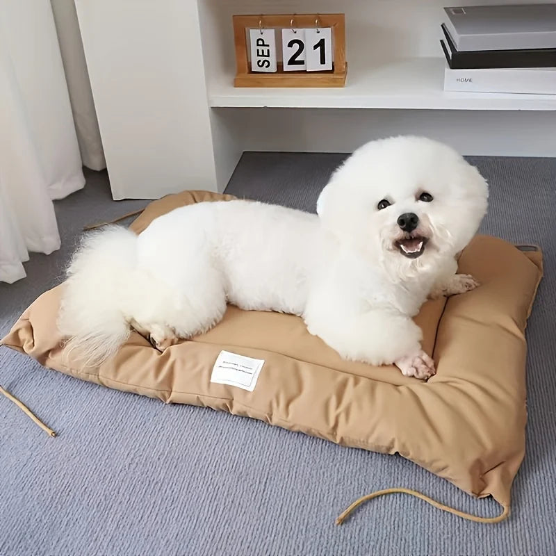 PupSup Quilted Pet Bed Mat | Soft Cotton Fill with Corner Ties for Crates & Kennels