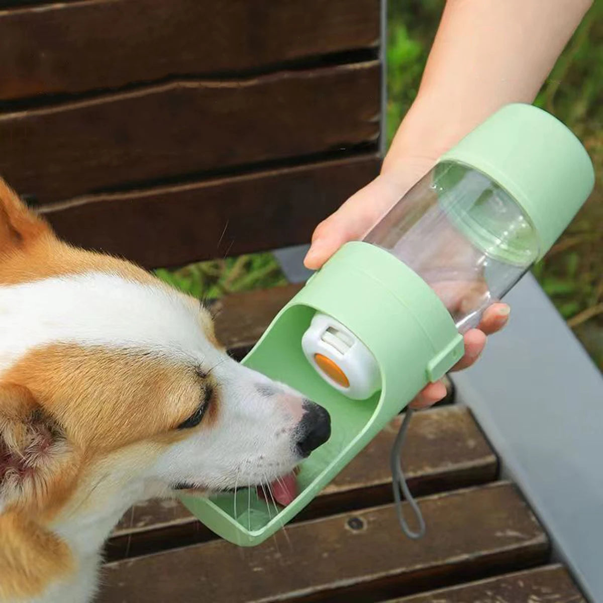 PupSup Portable Pet Water Bottle | 2-in-1 Food & Water Travel Feeder for Dogs & Cats