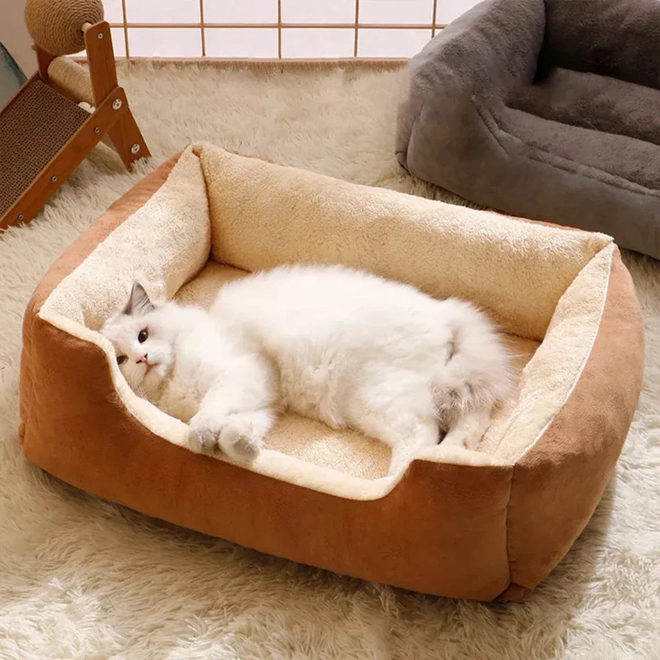 PupSup Plush Bolster Pet Sofa Bed | Cozy Raised Cushion for Cats & Small Dogs