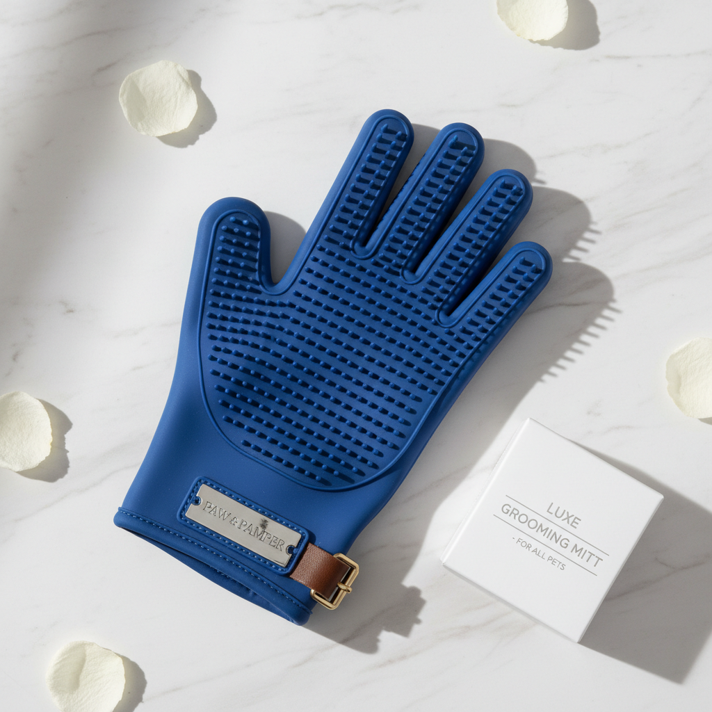Grooming Glove Flat Lay