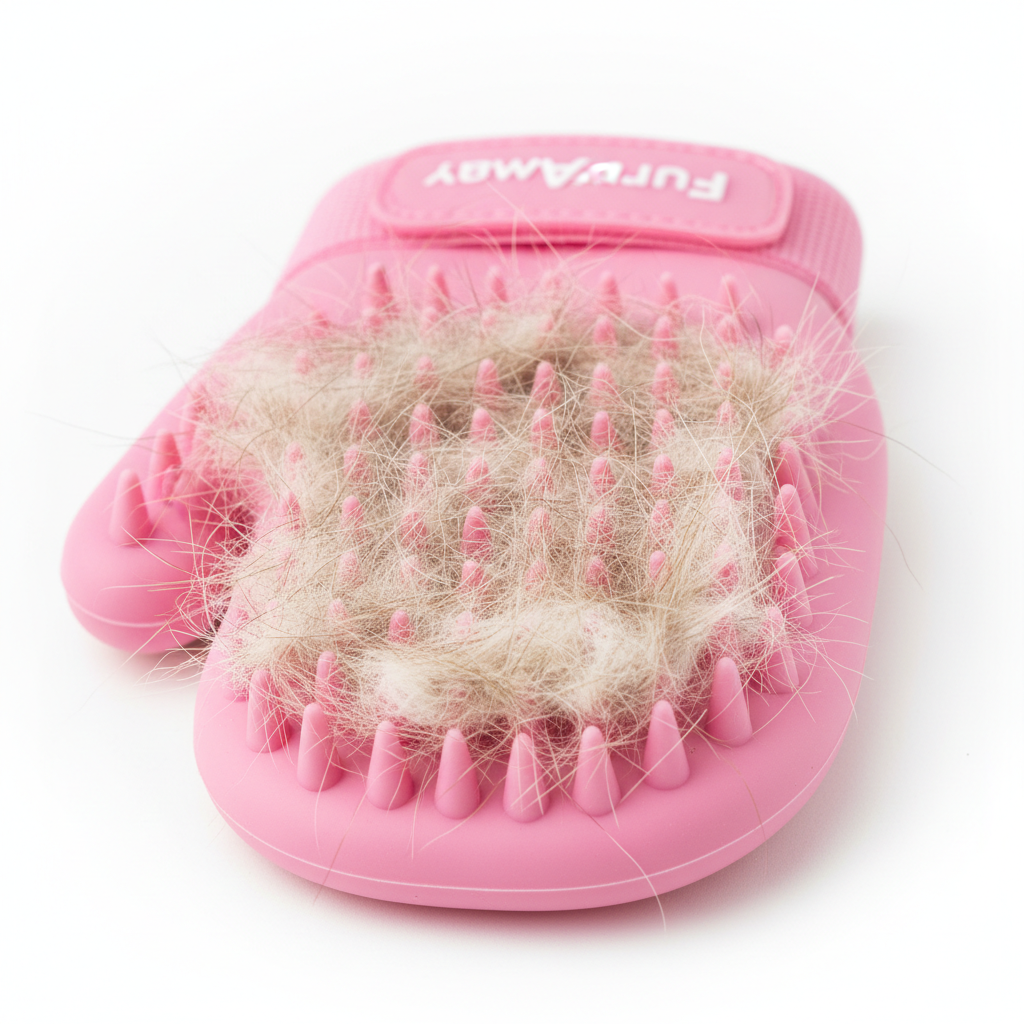 Close-up of FurAway grooming mitt silicone bristles